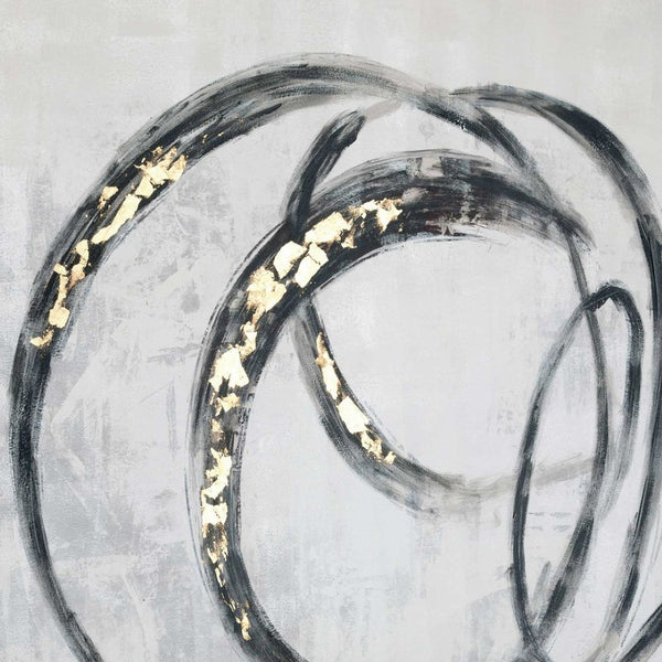 HomeRoots Circulo Hand-Painted Black Floater Frame Art - Contemporary Gallery-Quality Wall Decor for Any Room 576585