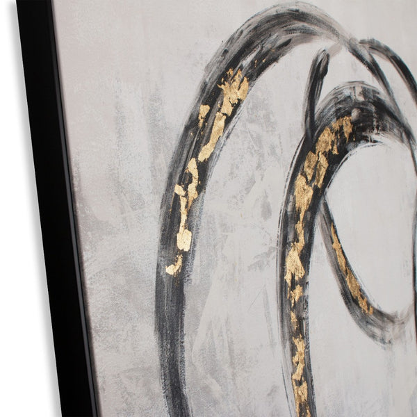 HomeRoots Circulo Hand-Painted Black Floater Frame Art - Contemporary Gallery-Quality Wall Decor for Any Room 576585