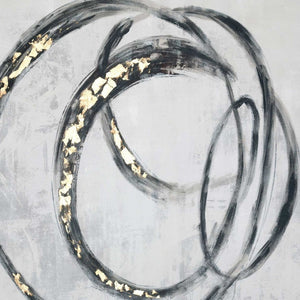 HomeRoots Circulo Hand-Painted Black Floater Frame Art - Contemporary Gallery-Quality Wall Decor for Any Room 576585