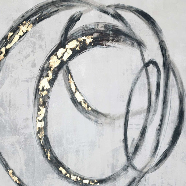 HomeRoots Circulo Hand-Painted Black Floater Frame Art - Contemporary Gallery-Quality Wall Decor for Any Room 576585