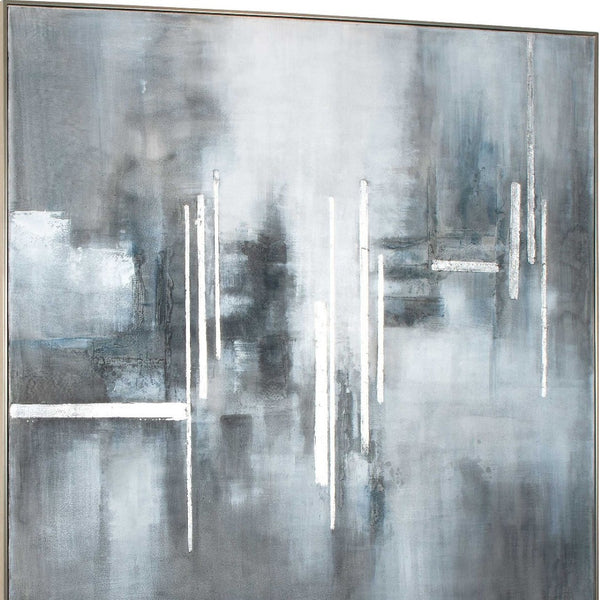 HomeRoots Royal Skies Hand-Painted Canvas Art in Silver Floater Frame – Bold Modern Décor for Any Space 576586