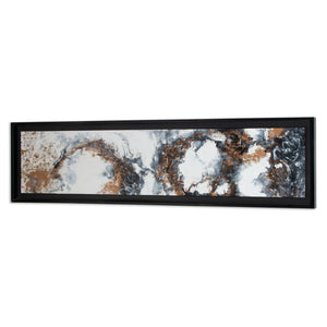 HomeRoots Divergent Hand-Painted Canvas in Black Floater Frame – Bold Contemporary Wall Art for Any Space 576593