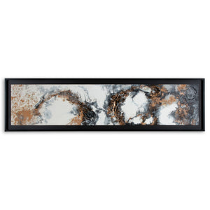 HomeRoots Divergent Hand-Painted Canvas in Black Floater Frame – Bold Contemporary Wall Art for Any Space 576593
