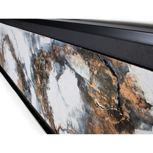 HomeRoots Divergent Hand-Painted Canvas in Black Floater Frame – Bold Contemporary Wall Art for Any Space 576593