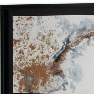 HomeRoots Divergent Hand-Painted Canvas in Black Floater Frame – Bold Contemporary Wall Art for Any Space 576593