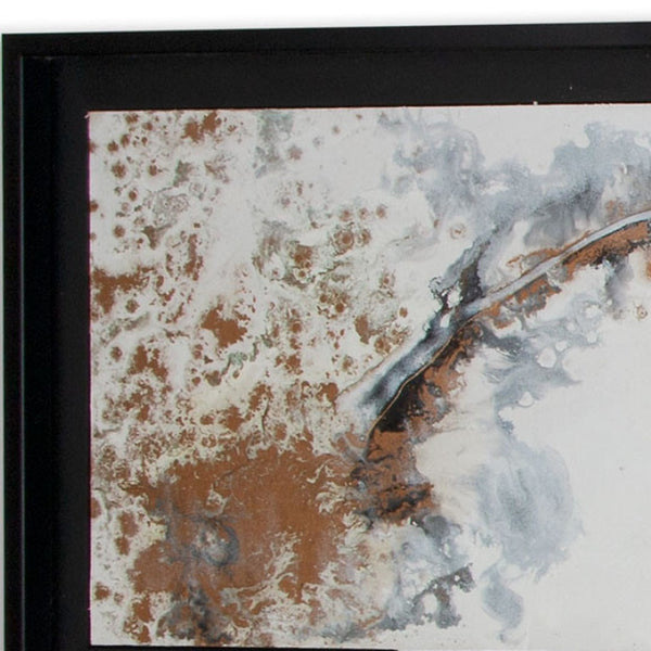 HomeRoots Divergent Hand-Painted Canvas in Black Floater Frame – Bold Contemporary Wall Art for Any Space 576593