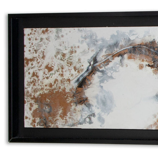 HomeRoots Divergent Hand-Painted Canvas in Black Floater Frame – Bold Contemporary Wall Art for Any Space 576593