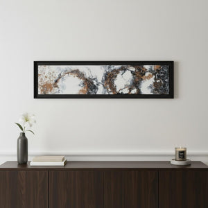 HomeRoots Divergent Hand-Painted Canvas in Black Floater Frame – Bold Contemporary Wall Art for Any Space 576593