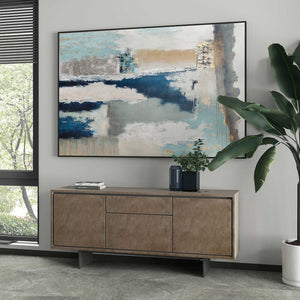 HomeRoots Exhilaration Hand-Painted Black Floater Frame Canvas Art for Bold Contemporary Wall Décor 576595