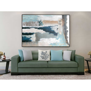 HomeRoots Exhilaration Hand-Painted Black Floater Frame Canvas Art for Bold Contemporary Wall Décor 576595