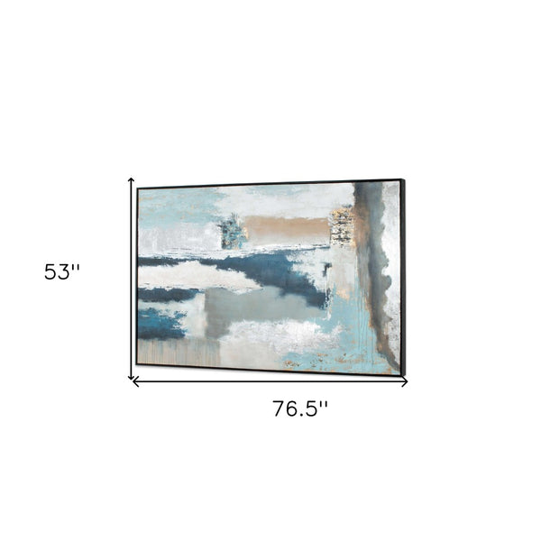 HomeRoots Exhilaration Hand-Painted Black Floater Frame Canvas Art for Bold Contemporary Wall Décor 576595