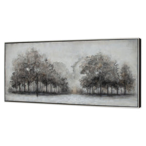 HomeRoots Wildwood Hand-Painted Canvas Art in Black Floater Frame - Striking Contemporary Wall Decor Piece 576598