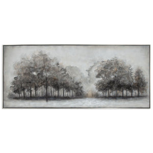 HomeRoots Wildwood Hand-Painted Canvas Art in Black Floater Frame - Striking Contemporary Wall Decor Piece 576598