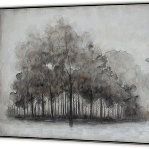 HomeRoots Wildwood Hand-Painted Canvas Art in Black Floater Frame - Striking Contemporary Wall Decor Piece 576598
