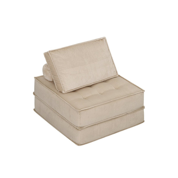 English Elm 33.4 Inch Modular Corduroy Lounge Chair with Spring Cushions for Compact Living Spaces Camel W3975P455223