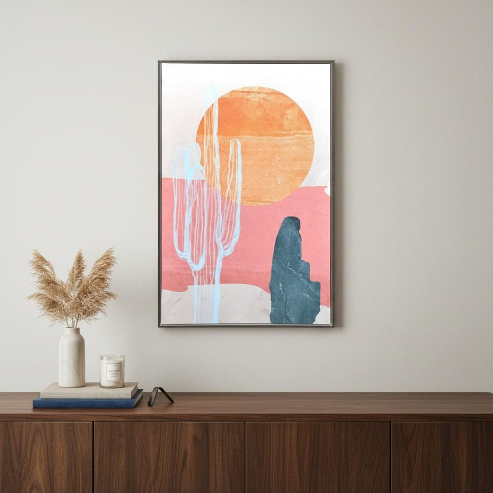 HomeRoots Wild Hand-Painted Black Floater Frame Wall Art - Bold, Unique Canvas for Modern Home Décor & Style 576601