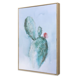 HomeRoots Desert Hand-Painted Canvas Wall Art in Brown Floater Frame - Contemporary Southwestern Decor Piece 576604