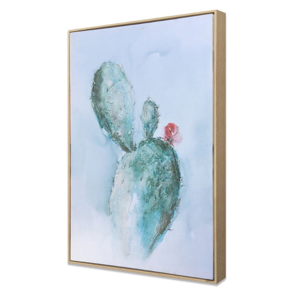 HomeRoots Desert Hand-Painted Canvas Wall Art in Brown Floater Frame - Contemporary Southwestern Decor Piece 576604