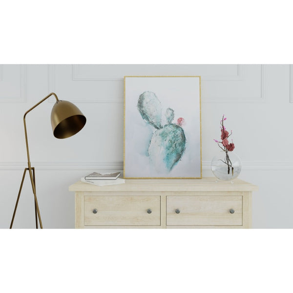 HomeRoots Desert Hand-Painted Canvas Wall Art in Brown Floater Frame - Contemporary Southwestern Decor Piece 576604