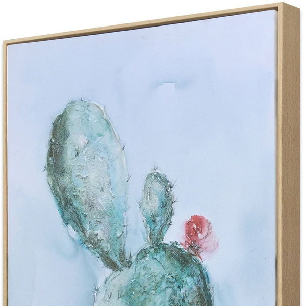 HomeRoots Desert Hand-Painted Canvas Wall Art in Brown Floater Frame - Contemporary Southwestern Decor Piece 576604