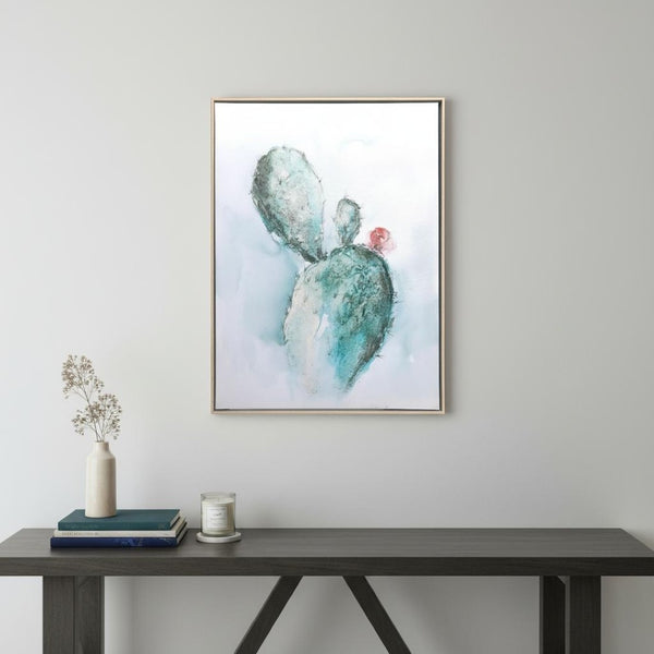 HomeRoots Desert Hand-Painted Canvas Wall Art in Brown Floater Frame - Contemporary Southwestern Decor Piece 576604