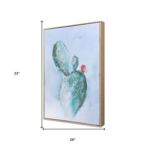 HomeRoots Desert Hand-Painted Canvas Wall Art in Brown Floater Frame - Contemporary Southwestern Decor Piece 576604