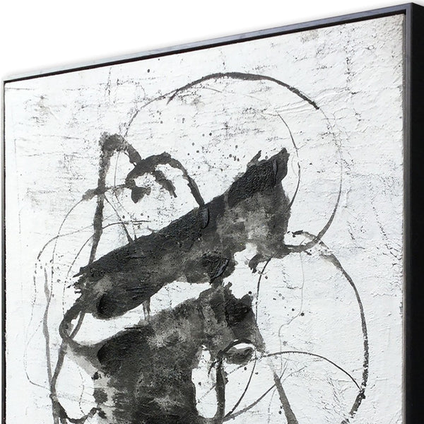 HomeRoots Abyss Hand-Painted Black Floater Frame Canvas Art – Modern Wall Décor for Stylish Interiors 576606