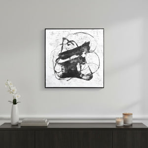 HomeRoots Abyss Hand-Painted Black Floater Frame Canvas Art – Modern Wall Décor for Stylish Interiors 576606