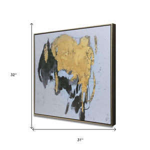 HomeRoots Illustrious Hand-Painted Black Floater Frame Canvas Art – Bold Modern Wall Décor for Any Room 576608