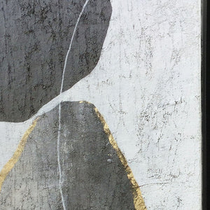 HomeRoots Stoney Hand-Painted Floater Frame Wall Art: Elegant Black Silhouettes for Modern Home Décor 576610