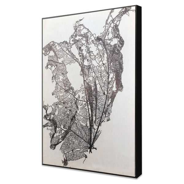 HomeRoots Deliquesce Hand-Painted Black Floater Frame Wall Art - Modern Canvas for Stunning Home Décor 576612