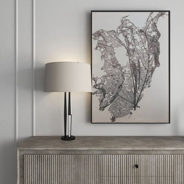 HomeRoots Deliquesce Hand-Painted Black Floater Frame Wall Art - Modern Canvas for Stunning Home Décor 576612