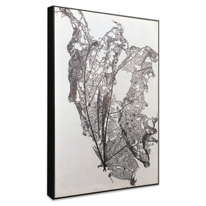 HomeRoots Deliquesce Hand-Painted Black Floater Frame Wall Art - Modern Canvas for Stunning Home Décor 576612