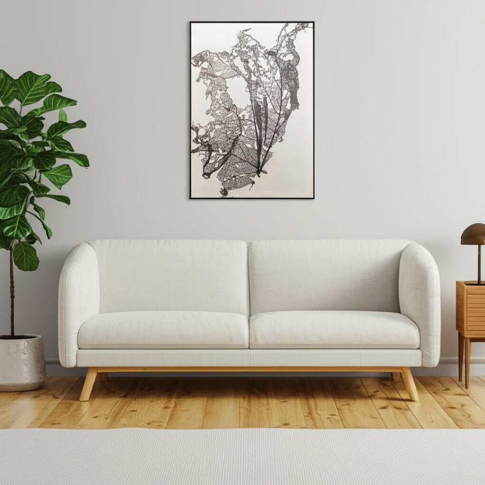 HomeRoots Deliquesce Hand-Painted Black Floater Frame Wall Art - Modern Canvas for Stunning Home Décor 576612