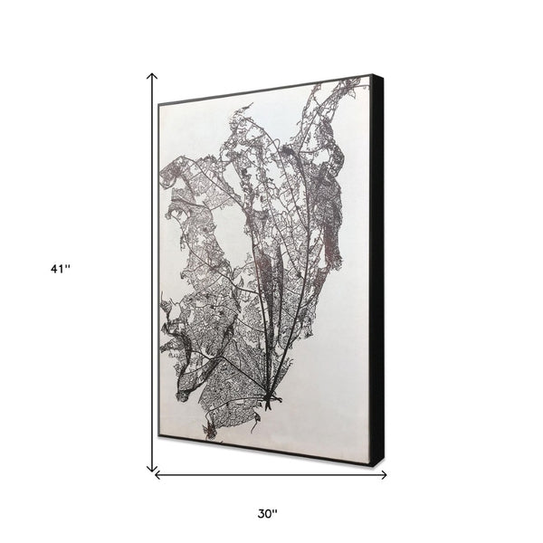 HomeRoots Deliquesce Hand-Painted Black Floater Frame Wall Art - Modern Canvas for Stunning Home Décor 576612