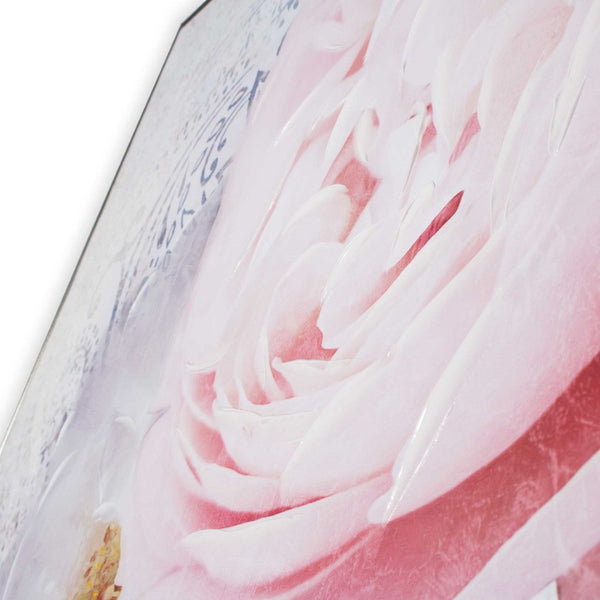 HomeRoots Perfect Peonies Hand-Painted Canvas Art in Black Floater Frame – Bold Floral Wall Décor for Any Space 576613