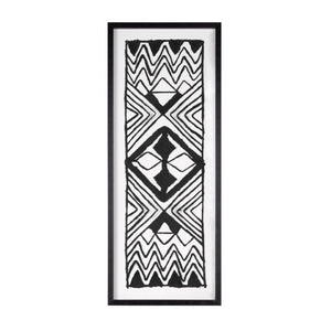 HomeRoots Modern Tribal Black Shadowbox Textual Art - Bold Hand-Painted Wall Décor for Contemporary Spaces 576615