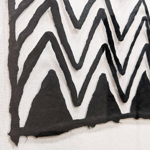HomeRoots Modern Tribal Black Shadowbox Textual Art - Bold Hand-Painted Wall Décor for Contemporary Spaces 576615
