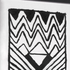 HomeRoots Modern Tribal Black Shadowbox Textual Art - Bold Hand-Painted Wall Décor for Contemporary Spaces 576615