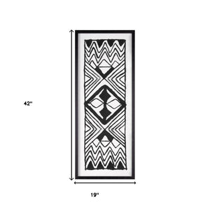 HomeRoots Modern Tribal Black Shadowbox Textual Art - Bold Hand-Painted Wall Décor for Contemporary Spaces 576615