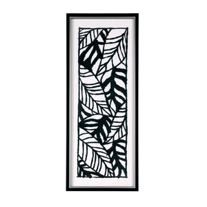 HomeRoots Modern Hand-Painted Palm Leaves Art in Black Floater Frame - Contemporary Tropical Décor for Home 576616