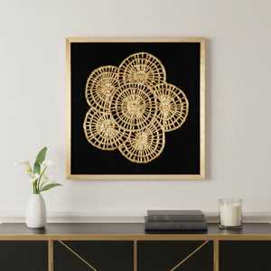 HomeRoots Modern Palm Leaves Shadowbox Art - Gold Accents & Textural Elegance for Contemporary Spaces 576617