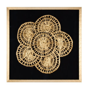 HomeRoots Modern Palm Leaves Shadowbox Art - Gold Accents & Textural Elegance for Contemporary Spaces 576617