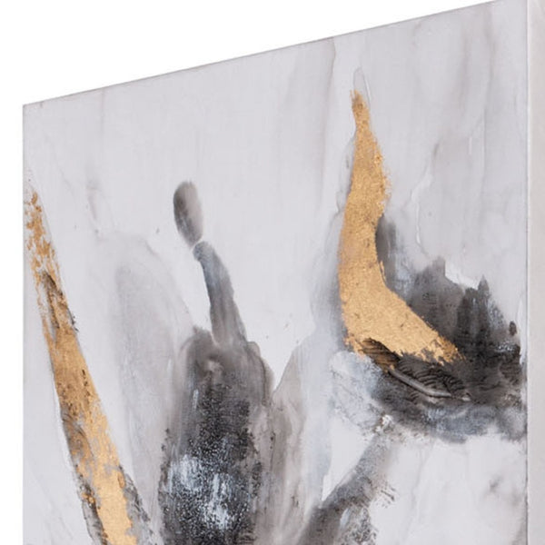 HomeRoots Opulent Hand-Painted Canvas Wall Art | Modern Elegance for Living Rooms, Bedrooms & More 576618