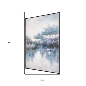 HomeRoots Indigo Handcrafted Black Floater Frame Painting – Bold Canvas Wall Art for Modern Decor & Focal Points 576623