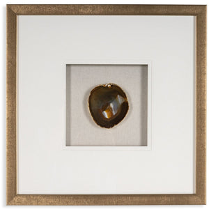 HomeRoots Set of Two Stunning Purple Agate Shadowbox Framed Art Pieces – Modern Gold Finish for Your Walls! 576625