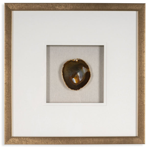 HomeRoots Set of Two Stunning Purple Agate Shadowbox Framed Art Pieces – Modern Gold Finish for Your Walls! 576625