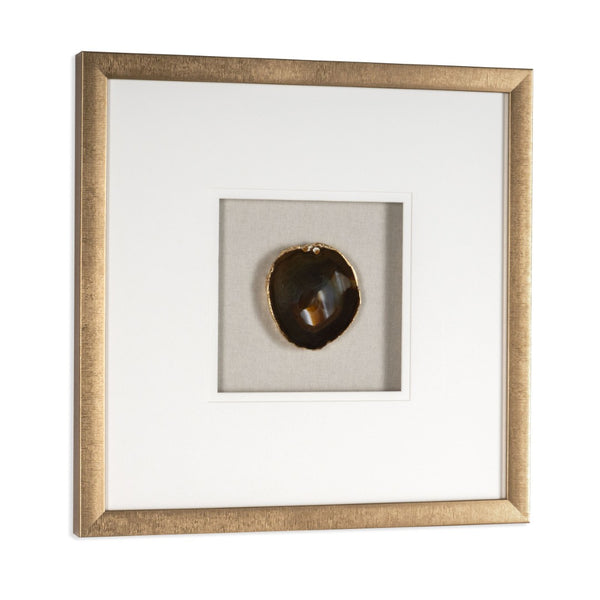 HomeRoots Set of Two Stunning Purple Agate Shadowbox Framed Art Pieces – Modern Gold Finish for Your Walls! 576625