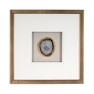 HomeRoots Set of Two Stunning Purple Agate Shadowbox Framed Art Pieces – Modern Gold Finish for Your Walls! 576625