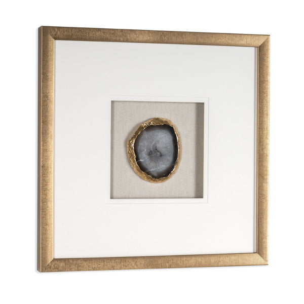 HomeRoots Set of Two Stunning Purple Agate Shadowbox Framed Art Pieces – Modern Gold Finish for Your Walls! 576625